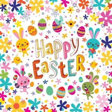 Happy Easter greeting card Stock Illustration