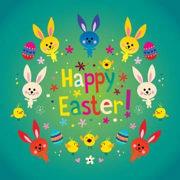 Happy Easter greeting card Stock Illustration