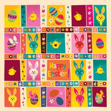 Happy Easter greeting card Illustrazione stock