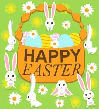 Happy Easter greeting card. Illustrazione stock