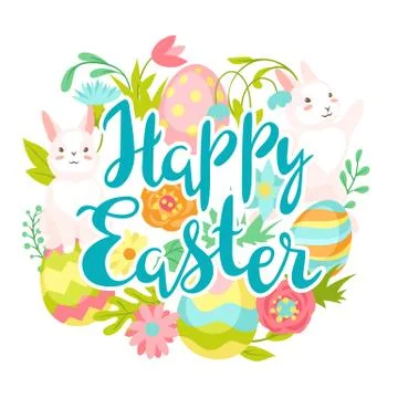 Happy Easter greeting card. Stock Illustration