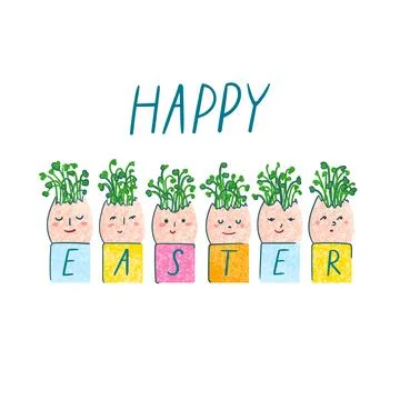 Happy Easter Greeting Card Illustrazione stock