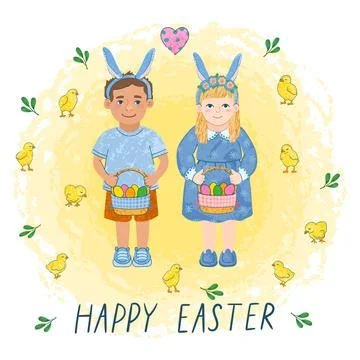 Happy Easter Greeting Card Stock Illustration