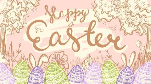 Happy Easter greeting card Stock Illustration