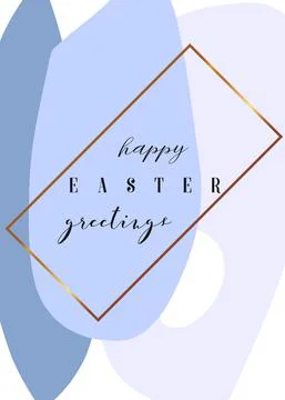 Happy Easter greeting card in low poly triangle style. Flat design polygon of Illustrazione stock
