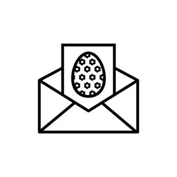 Happy Easter Greeting Card in open envelope with easter egg symbol. vector Stock Illustration