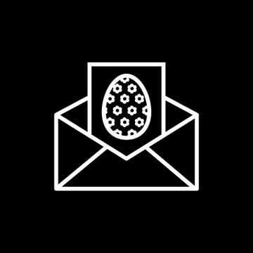 Happy Easter Greeting Card in open envelope with easter egg symbol. vector Stock Illustration