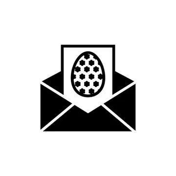 Happy Easter Greeting Card in open envelope with easter egg symbol. vector Stock Illustration