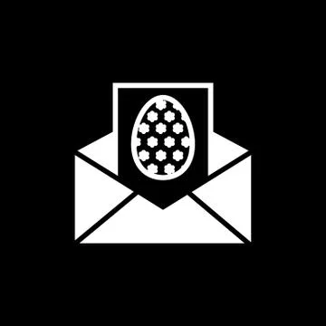 Happy Easter Greeting Card in open envelope with easter egg symbol. vector Stock Illustration