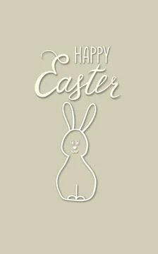 Happy Easter greeting card. Spring holiday background with rabbit bunny Stock Illustration