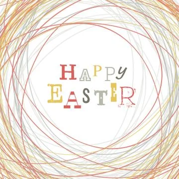 Happy Easter Greeting Card with Symbolic Nest Background イラスト素材