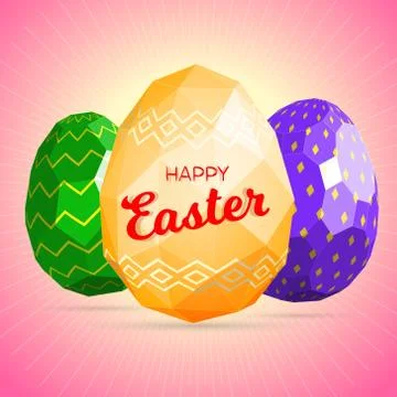 Happy easter greeting card template Stock Illustration