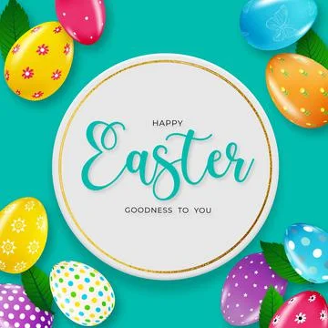 Happy Easter greeting Card Template Vector Illustration Stock Illustration
