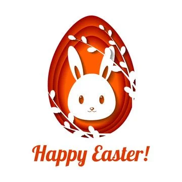 Happy Easter greeting card. Traditional Easter egg with beautiful ornament in Stock Illustration