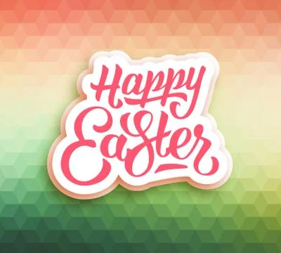 Happy Easter greeting card with triangles Stock Illustration