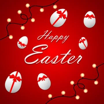 Happy Easter, greeting card. Vector illustration. Stock Illustration