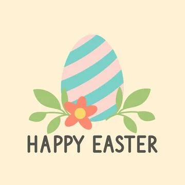 Happy Easter Greeting Card. Vector Design Template for Easter Holiday. Stock Illustration