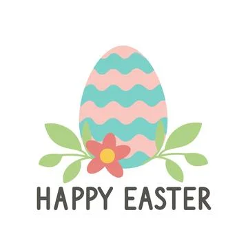 Happy Easter Greeting Card. Vector Design Template for Easter Holiday. Stock Illustration