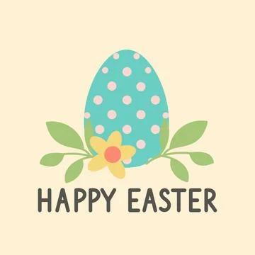 Happy Easter Greeting Card. Vector Design Template for Easter Holiday. Stock Illustration