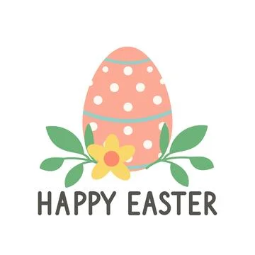 Happy Easter Greeting Card. Vector Design Template for Easter Holiday. Stock Illustration