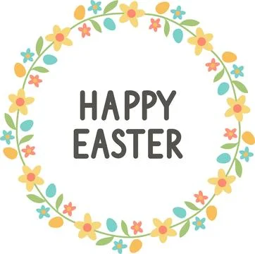 Happy Easter Greeting Card. Vector Design Template for Easter Holiday. Stock Illustration