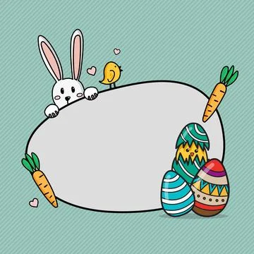 Happy Easter greeting card vector illustration Stock Illustration