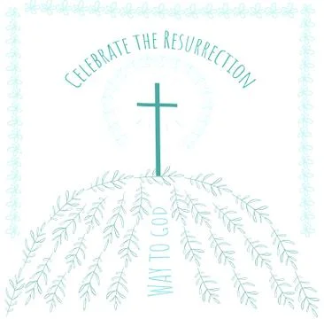 Happy easter greeting card Way to God Stock Illustration