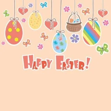 Happy Easter greeting card,place for text Stock Illustration