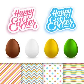 Happy Easter greeting cards creation kit Stock Illustration