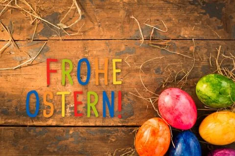 Happy easter greeting in german Foto stock