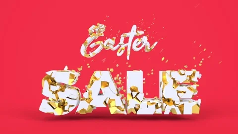 Happy Easter greeting holiday background. Spring sale, holiday offer. Stock Footage 125262673