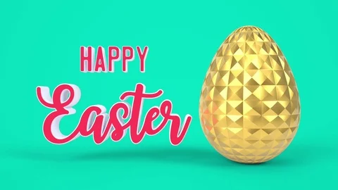 Happy Easter greeting holiday background. Decorative egg, spring celebration. Stock Footage 125262888