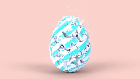 Happy Easter greeting holiday background. Decorative egg, spring celebration. Stock Footage 125745197