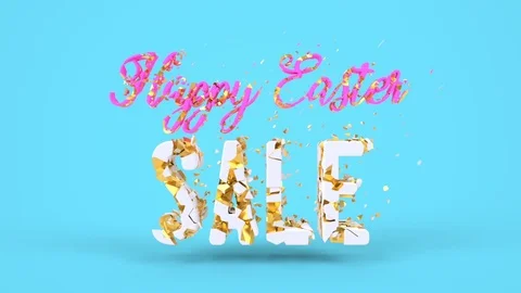 Happy Easter greeting holiday background. Spring sale, holiday offer. Stock Footage 125745324