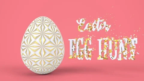 Happy Easter greeting holiday background. Decorative egg, spring celebration. Stock Footage 125745471