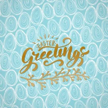 Happy Easter Greeting holiday celebration card Stock Illustration