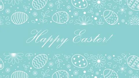 Happy Easter greeting horizontal banner Stock Illustration