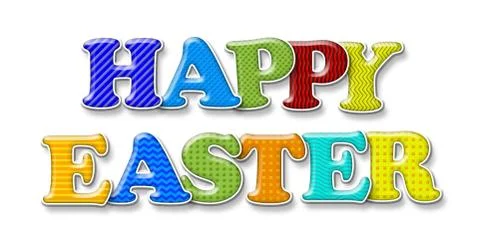 Happy Easter Greeting Isolated on White Illustrazione stock