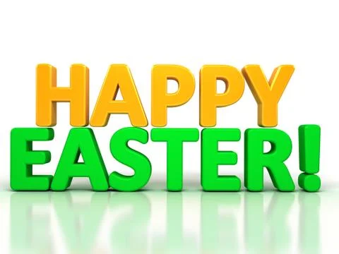 Happy Easter Greeting Isolated on White Stock Illustration