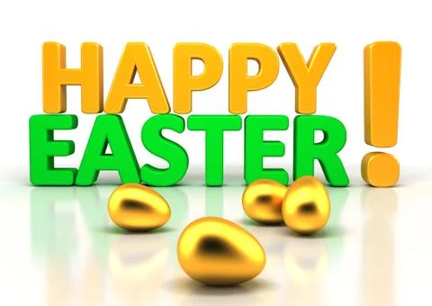 Happy Easter Greeting Isolated on White Stock Illustration