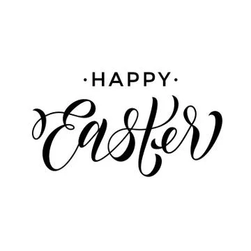 Happy Easter greeting paschal text calligraphy Illustrazione stock