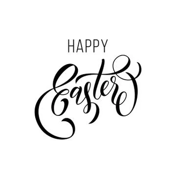 Happy Easter greeting paschal text calligraphy Illustrazione stock