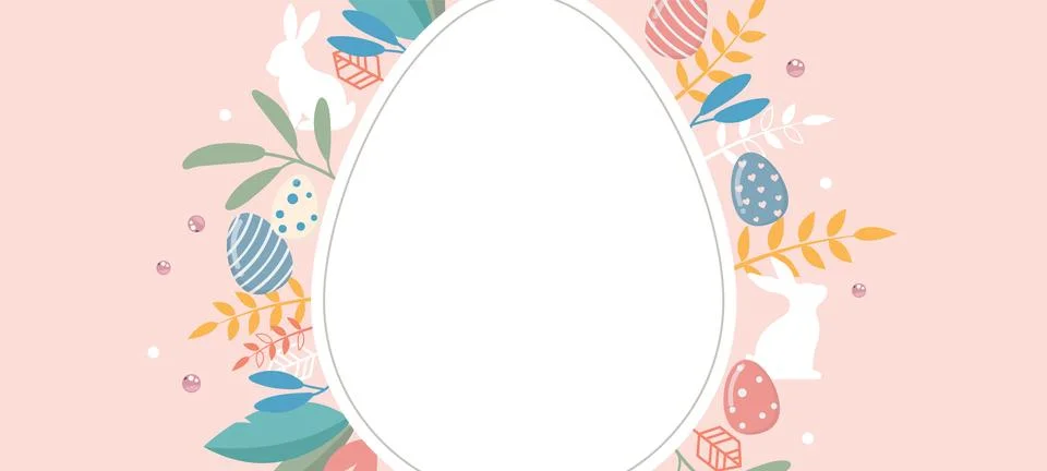 Happy Easter Greeting Template Banner 库存插图