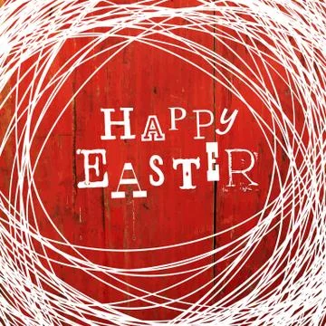 Happy Easter Greeting with Wooden Background イラスト素材