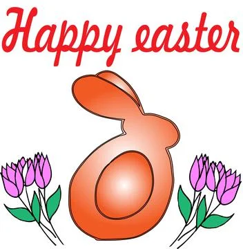 Happy EASTER GREETINGS, Easter cake, Easter bunny, Easter basket, Easter krashen Illustrazione stock