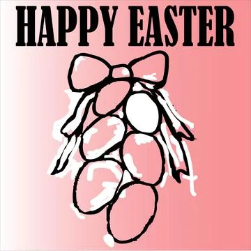 Happy ,EASTER, GREETINGS, Easter ,cake, Easter ,bunny, Easter, basket, Easter, k Illustrazione stock
