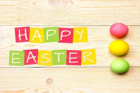 Happy easter grunge postcard Stock Photos