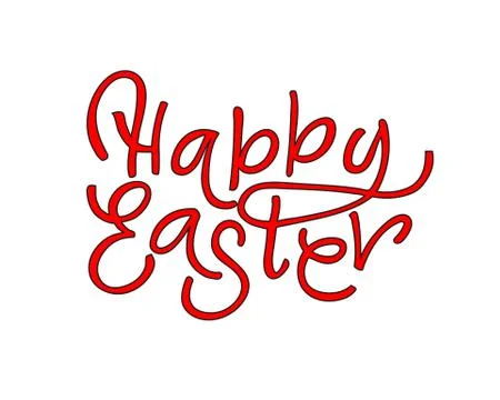 Happy Easter Hand drawn calligraphy and brush pen lettering. design for holid Stock Illustration