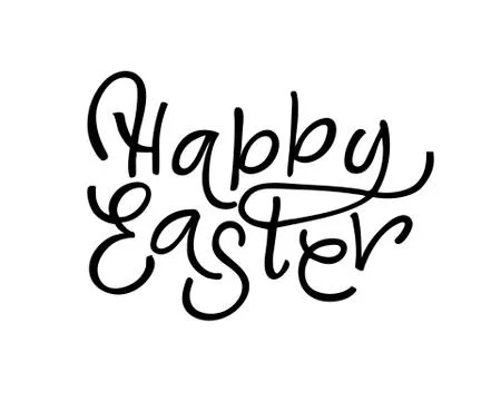 Happy Easter Hand drawn calligraphy and brush pen lettering. design for holid Stock Illustration