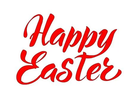 Happy Easter Hand drawn calligraphy and brush pen lettering. design for holid Illustrazione stock